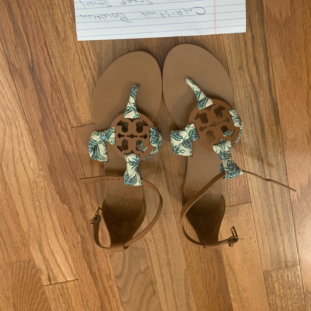 Tory Burch Miller scarf sandal - euc
